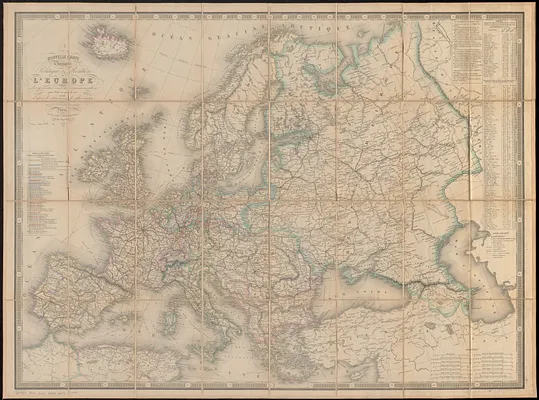 Nouvelle carte physique, politique & routière de l'Europe
