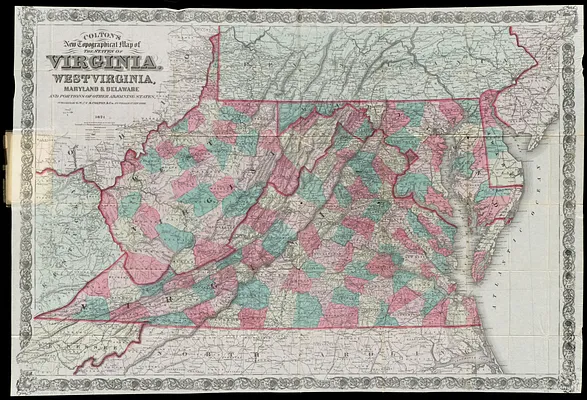 Colton's new topographical map of the states of Virginia, West Virginia, Maryland & Delaware and portions of other adjoining states