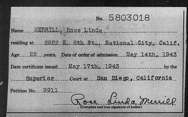 Merrill, Rose Linda - 1943