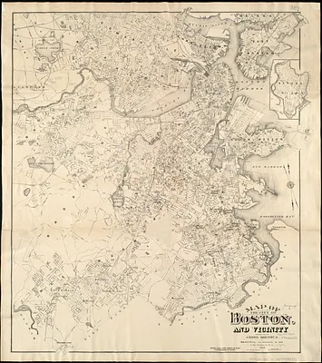 Map of the city of Boston and vicinity
