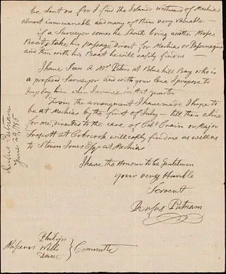 Rufus Putnam to Nathan Dane, Samuel Phillips, and Nathaniel Wells, 29 June 1785