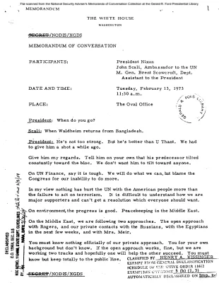 February 13, 1973 - Nixon, Ambassador John Scali (UN)
