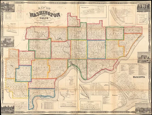 Map of Washington County, Ohio