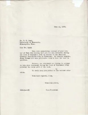 Letters Sent to S.C. Lind, June 11, 1934