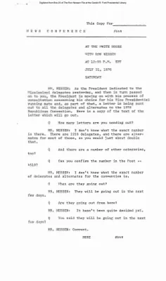 Press Secretary Briefings, 7/31/76