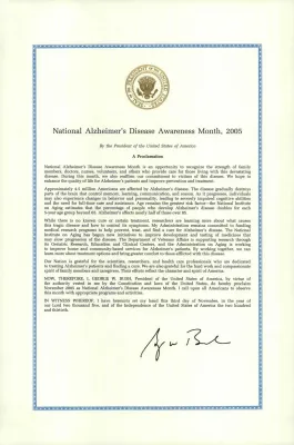 National Alzheimer's Disease Awareness Month, November 2005