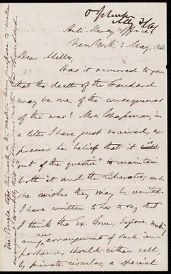 Letter from Oliver Johnson, New York, [N.Y.], to James Miller M'Kim, 3 May, 1861