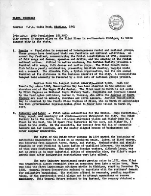 Historical Report on Flint, Michigan