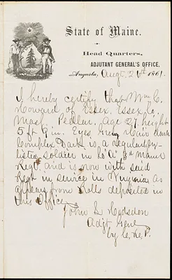 Civil War enlistment paper
