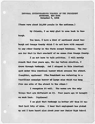 Extemporaneous remarks in Newburgh, New York