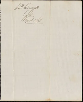 Joseph P. Busnell to W. A. Harrington, 14 March 1856