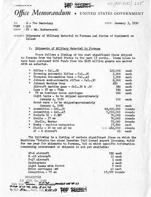 Memorandum from W. Walton Butterworth to Secretary of State Dean Acheson