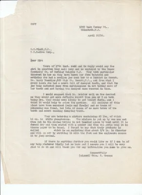 Letters Sent to H.B. Viedt, April 20, 1924