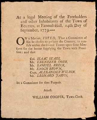 Appeals from Inhabitants of Boston, 1774-1779