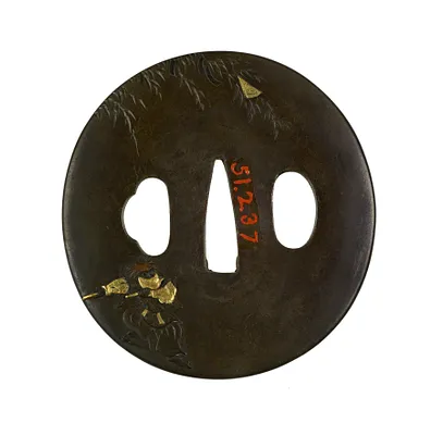 Tsuba with Scene of Celebrating the Tanabata Festival