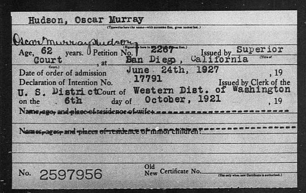 Hudson, Oscar Murray - 1927