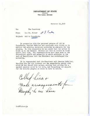 Memorandum from Adrian Fisher to Secretary of State Dean Acheson