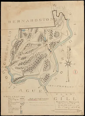Plan of Gill made by Josiah Gould, dated 1830