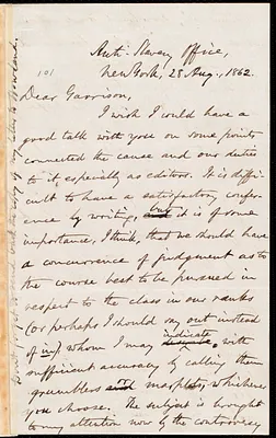 Letter from Oliver Johnson, New York, [N.Y.], to William Lloyd Garrison, 28 Aug[ust], 1862