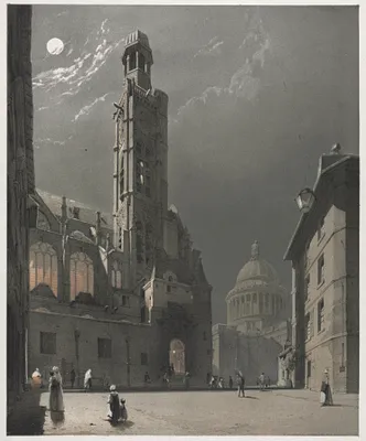 Picturesque Architecture in Paris, Ghent, Antwerp, Rouen:  St. Etienne du Mont and the Pantheon, Paris