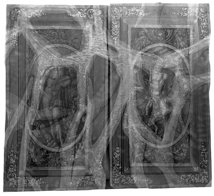 Two Panels from a Sideboard or Cabinet depicting Orpheus with a Lute and Arion with a Dolphin