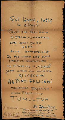 Qui lavoró, lottò in silenzio