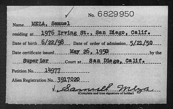Meza, Samuel - 1950