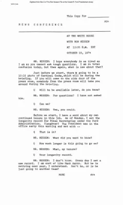 Press Secretary Briefings, 10/23/74