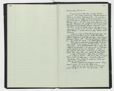 Handwritten journal entry for March 12, 1969