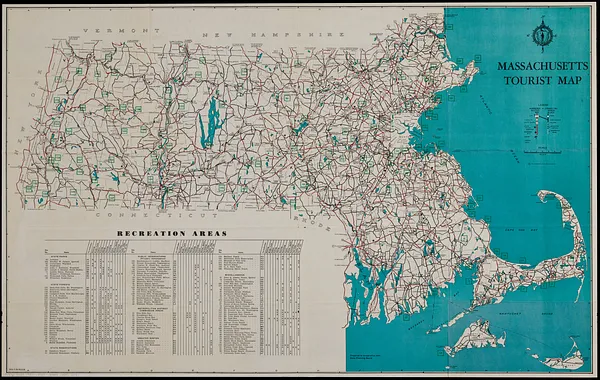 Massachusetts tourist map