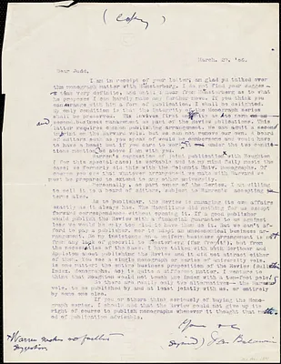 Baldwin, James Mark, 1861-1934 typed letter (copy) to Charles Judd, 29 March 1906