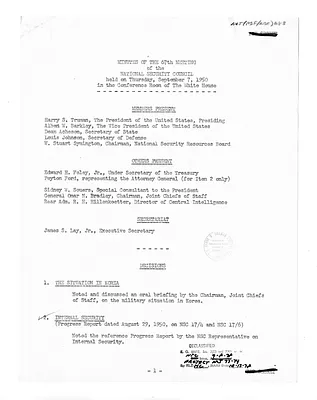 Minutes of the Sixty-Seventh Meeting of the National Security Council
