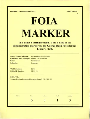Sweden Trip Application and Correspondence [1978-1981] [2]