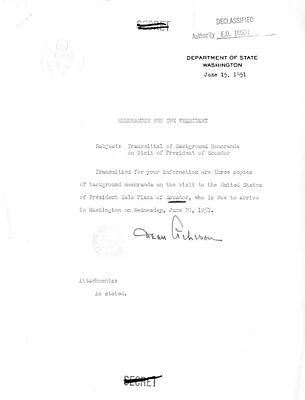 Memorandum from Secretary of State Dean Acheson to President Harry S. Truman