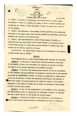 Draft Agreement on the Relief and Support of the Civilian Population of Korea