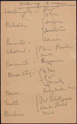 [Thomas O'Connor?] autograph note, [Boston, Mass., July-August 1927]