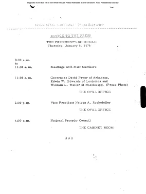 President's Schedule