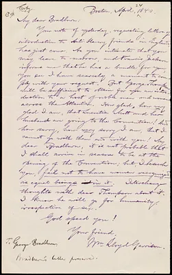 Letter from William Lloyd Garrison, Boston, [Mass.], to George Bradburn, April 24, 1840