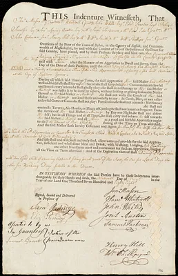 Ann/Patience Cromwell/Farris indentured to apprentice with Josiah Batchelder of Chelsea, 19 August 1788