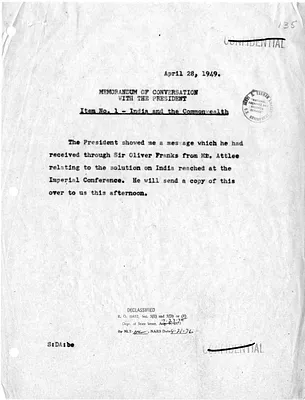Memorandum of Conversation with Secretary of State Dean Acheson and President Harry S. Truman