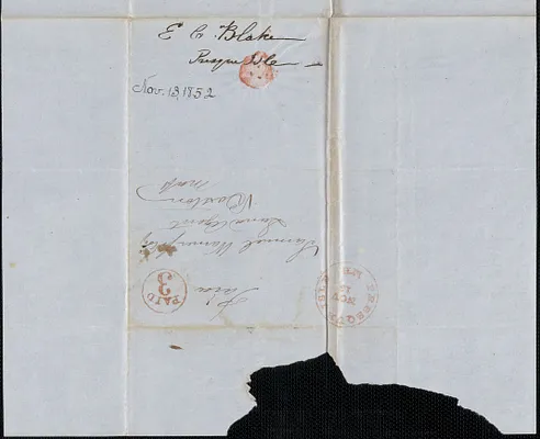E. C. Blake to Samuel Warner, 13 November 1852