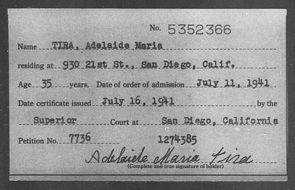 Tira, Adelaide Maria - 1941