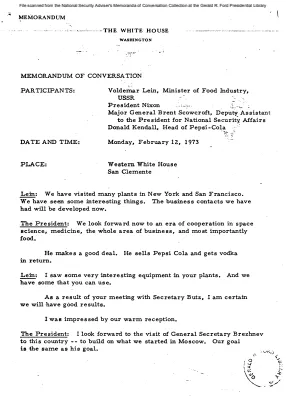 February 12, 1973 - Nixon, USSR Food Industry Representative Voldemar Lein