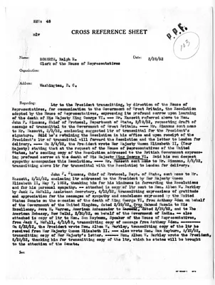 Cross Reference Memorandum