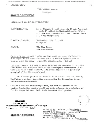 July 11, 1973 - Scowcroft, PRC Officials