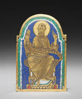 Plaque with Seated Prophet from a Reliquary Shrine: Achapias (Obadiah)
