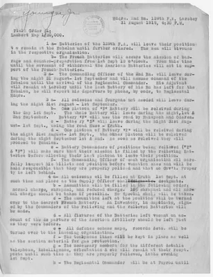 Field Order Number 1 from First Lieutenant W. H. Younger, Jr. by Order of Major Gates