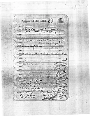 Lyndon Johnson's 1957 Desk Diary, beginning 2/20/1957