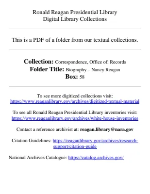 Biography – Nancy Reagan