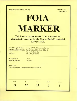 American Newspaper Publishers Association, 4/21/89 [2]